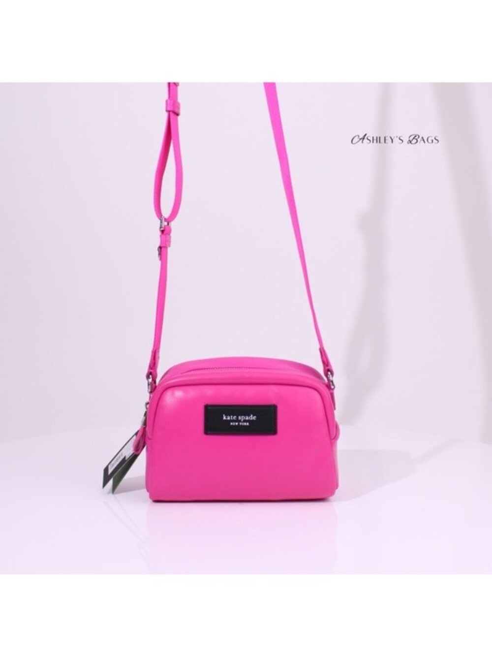 Kate Spade Puffed Satchel Crossbody In Pink Vivid Snapdragon - Picture 2 of 8